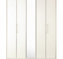 Toulon 5 Door Wardrobe With Centre Mirror - White