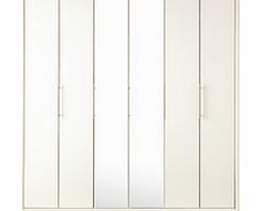Toulon 6 Door Wardrobe With Centre Mirrors - White
