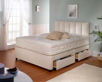 Dreamworks Beds Dreamworks Sussex De Luxe 1000 Divan and Mattress with Free Drawers