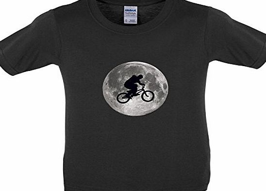 Dressdown BMX Moon - Childrens / Kids T-Shirt - Black - L (9-11 Years)