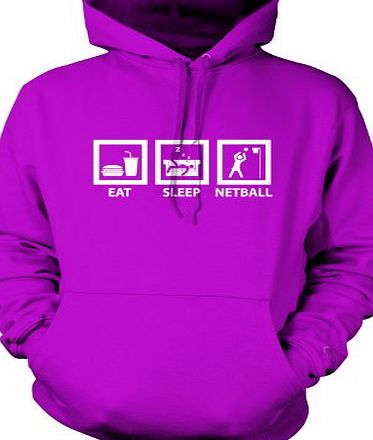 Dressdown Eat Sleep Netball - Unisex Hoodie / Hooded Top-Purple-XL