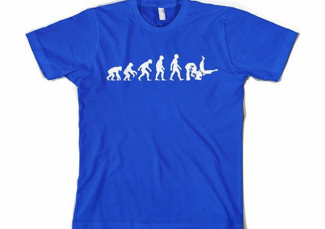 Dressdown Evolution of Man - Mens Judo T-Shirt - Medium - Blue