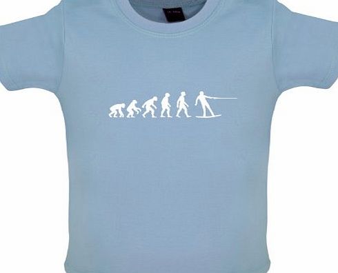 Dressdown Evolution of Man Wakeboard - Baby / Toddler T-Shirt - Dusty Blue - 3-6 Months
