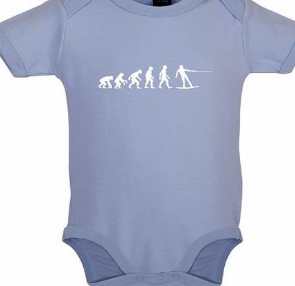 Dressdown Evolution of Man Wakeboard - Funny Babygrow / Bodysuit - Dusty Blue - 3-6 Months