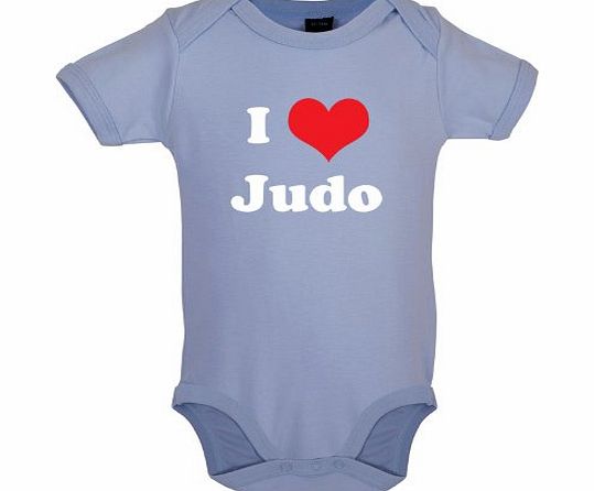 Dressdown I Love Judo - Funny Babygrow / Bodysuit - Dusty Blue - 12-18 Months