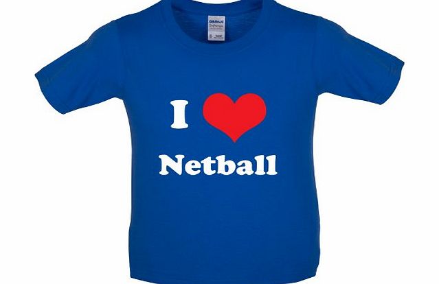 Dressdown I Love Netball - Childrens / Kids T-Shirt - Royal Blue - XL (12-14 Years)