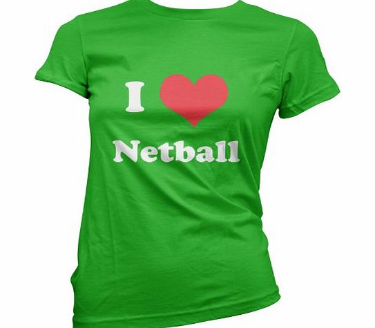 Dressdown I Love Netball - Womens T-Shirt-Green-Small