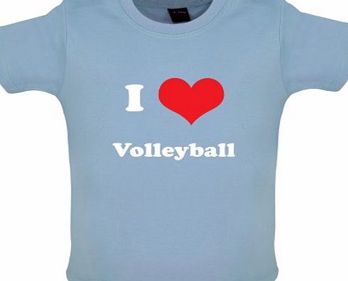 Dressdown I Love Volleyball - Baby / Toddler T-Shirt - Dusty Blue - 12-18 Months