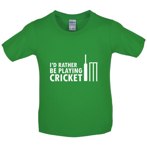 Id Rather Be Playing Cricket - Childrens / Kids T-Shirt - Irish Green - XL (12-14 Years)