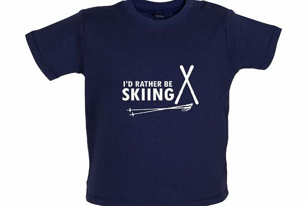 Dressdown Id Rather Be Skiing - Baby / Toddler T-Shirt - Nautical Navy - 6-12 Months