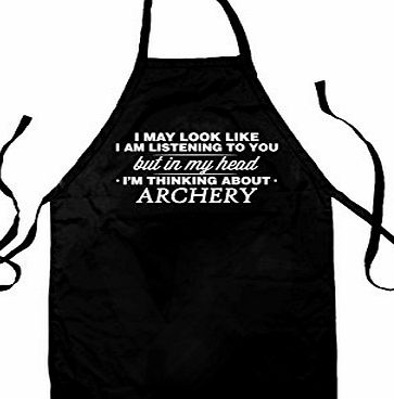 Dressdown In My Head Im Archery - Unisex Adult Fit Apron - Black