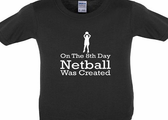 Dressdown On The 8th Day Netball Was Created - Childrens / Kids T-Shirt - Black - S (5-6 Years)