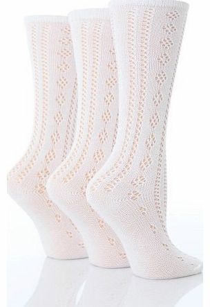 3 Pairs Girls White Pelerine Knee High School Socks (3-5 shoe (1-2 Years))