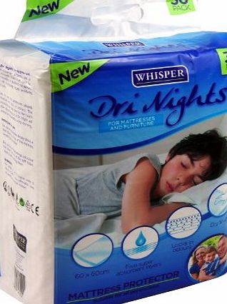 Dri Nights PACK OF 30 Ultra Absorbent Dry Touch Disposable Mattress Protectors For All Ages - Toddler Training 