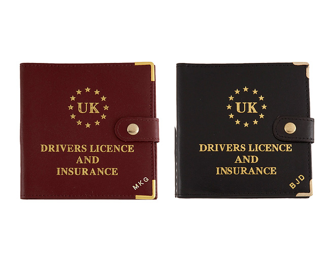 driving Licence Wallet - Personalised - Burgundy