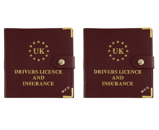 driving Licence Wallet Personalised, Burgundy