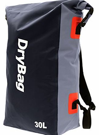 DryBag Technology Waterproof Universal Black/Grey Dry Bag Backpack Rucksack for Camping, Water sports: Surfing, Boating, Kayaking, etc. 30L