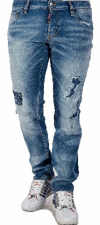 Dsquared 18cm Window Patch Slim Fit Denim Jeans
