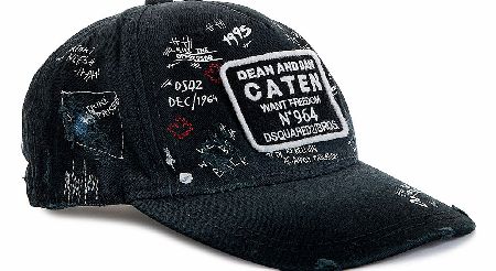 Dsquared Caten Patch Print Washed Cotton Cap