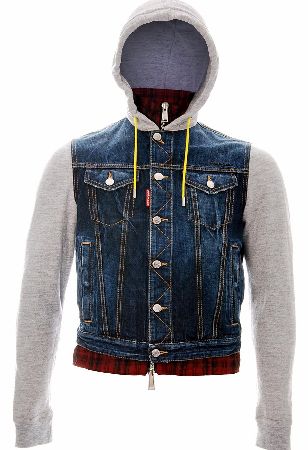 Dsquared Denim and Jersey Layered Jacket and Vest