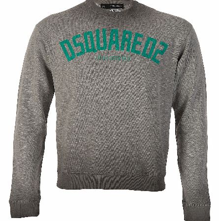 Dsquared Washed Cotton Front Logo Sweatshirt Grey