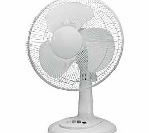 12`` Fan (Cold Air) - 12 inch Desk Top Static & Oscillating Cooling Electric Fan (30cm) 3 speed Adjustable Tilt (Table model) - High Quality Model - ULTRA COOL White Finish