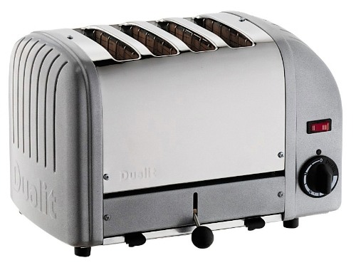 4 Slot Metallic Silver Toaster