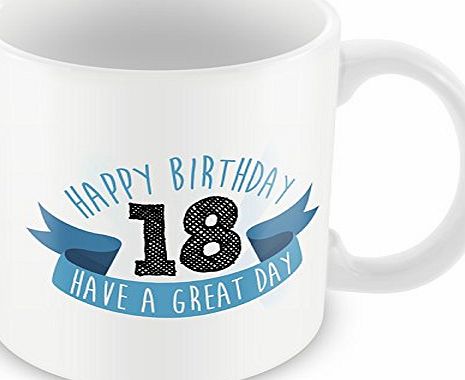 Duke Gifts Happy 18th Birthday Mug - Gift Idea BLUE Boys/Mens #42