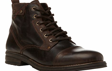 Dune Cayman Leather Lace Up Boots