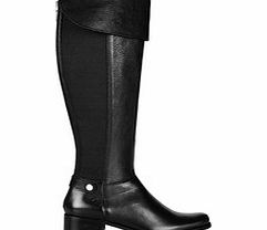 Dune Gully black leather boots