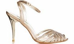 Dune Hagley champagne leather heels