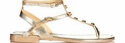 Dune Janelle gold leather sandals