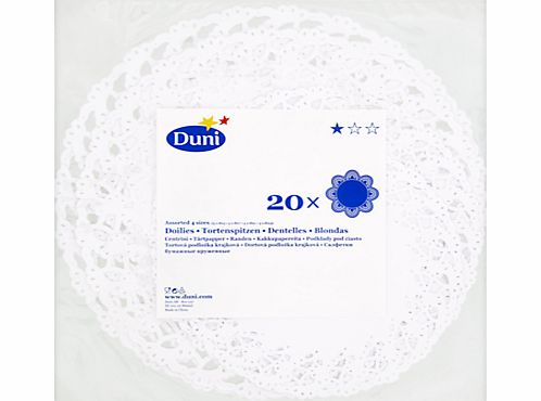 Duni Doilies, White, Pack of 20
