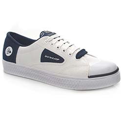 Dunlop Male G/F Fabric Upper in White and Navy