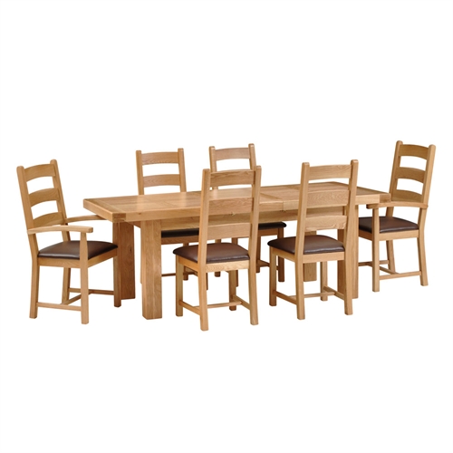 180-280cm Dining Table with 4 Chairs