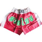 L RED DUO * CH7 * Muay Thai Kickboxing Boxing Shorts