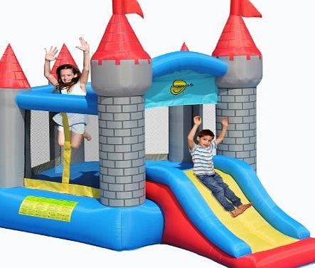 Medievil Pentagon Shaped Bouncy Castle With Inflatable Slide 9018N
