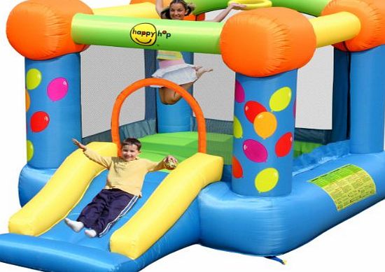 Duplay Party Slide and Hoop Bouncy Castle with Slide 9070 model By Duplay The No.1 Supplier Of Bouncy Castles To The Uk Home Market