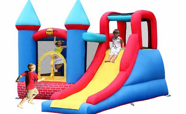 Red Bricks Bouncy Castle With Mega Slide and Turrets 9007