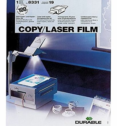 833119 Copy/Laser Film for Laser Printers/Copiers and Overhead Projectors A4, 100 my, Pack of 100