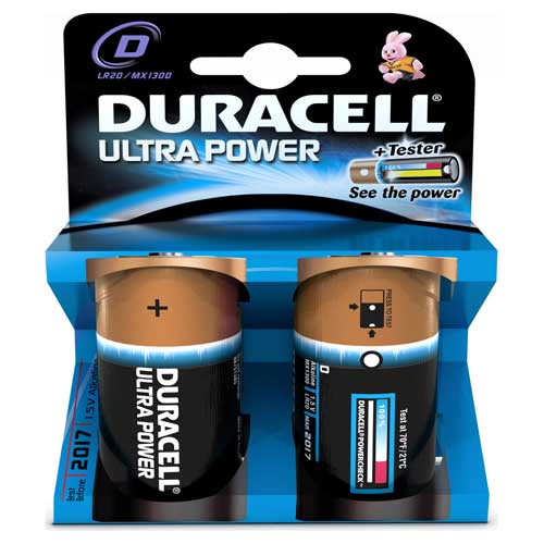 Ultra Power D Cell Batteries Pack of 2