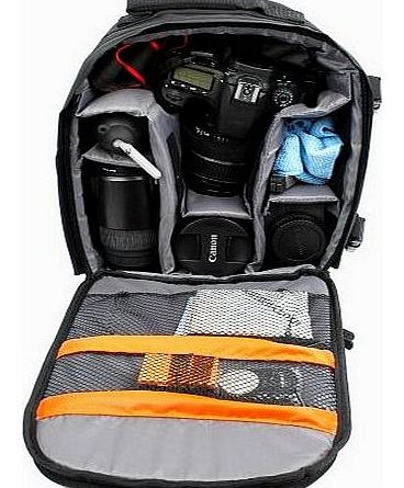 DURAGADGET 14 inch Padded Camera Rucksack Backpack Bag for Canon EOS and PowerShot Range - Now with Rain Cover!