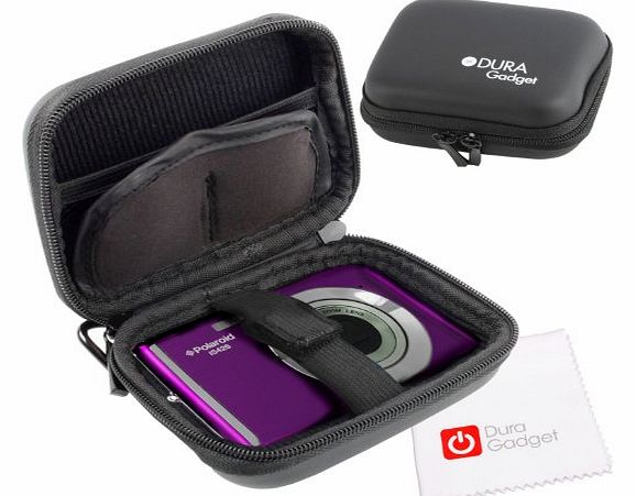 Black Shell Camera Carry Case With Belt Clip For Polaroid IS426 + FREE Cleaning Cloth Worth 2.99