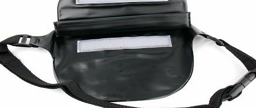 DURAGADGET Deep Black Waterproof Air Lock Waist Bag / Dry Camcorder case For Toshiba Camileo X400RD,Zoom Q3HD,C
