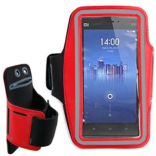 DURAGADGET Exclusive Unisex Sports Armband in Red - Running, Cycling 