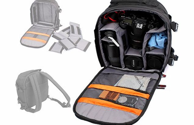 DURAGADGET LARGE Black Rucksack digital SLR camera case / bag / Compatible with Larger SONY and Olympus E Models