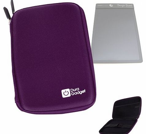 New DURAGADGET PURPLE Super Resilient Hard Shell Case Cover Sleeve With Specially Designed Net Accessories Pouch For Boogie Board Personal Organiser, Boogie Board Paperless LCD Writing Tablet - Yellow
