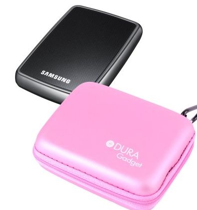 Pink Hardwearing & Water Resistant External Hard Drive Case For Samsung 840 Series 250GB 2.5 inch SATA Solid State Drive, Samsung M3 1TB, Sumsung M3 500GB USB 3.0 Slimline Portable Hard