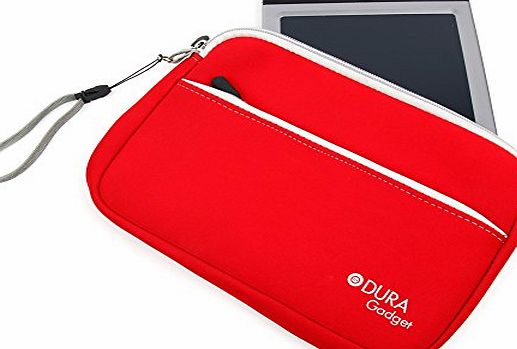 DURAGADGET Red Protective Neoprene Carry Case For Boogie Board 8.5 Inch, Boogie Board JOT 8.5 Inch amp; Personal Organiser (All Colours) With Front Zip Pocket