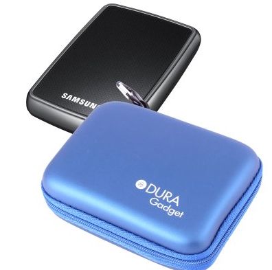 Sturdy Solid Shock And Water Resistant Blue Case For Samsung 840 Series 250GB 2.5 inch SATA Solid State Drive, Samsung M3 1TB, Sumsung M3 500GB USB 3.0 Slimline Portable Hard Drive